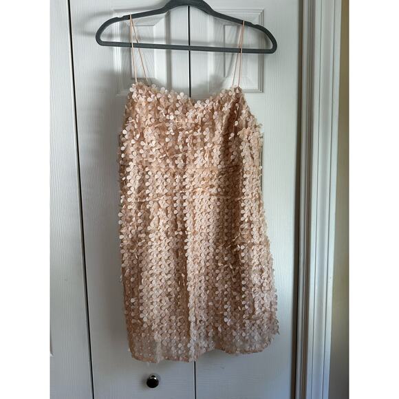 Anthropologie Tan Floral Mini Dress - Picture 2 of 9